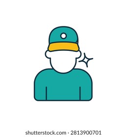 Fielder vector icon stock illustration