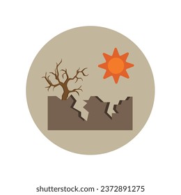 Fields are experiencing drought due to global warming arts vector illustration