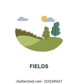 Fields flat icon. Colored element sign from nature collection. Flat Fields icon sign for web design, infographics and more.