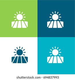 Fields green and blue material color minimal icon or logo design