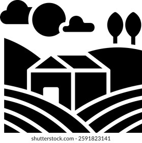 Fields Icon Glyph Vector Illustration