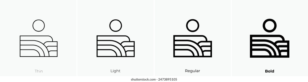 fields icon. Thin, Light Regular And Bold style design isolated on white background