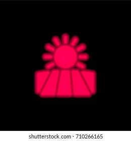 Fields red glowing neon ui ux icon. Glowing sign logo vector