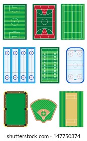 fields for sports games vector illustration isolated on white background