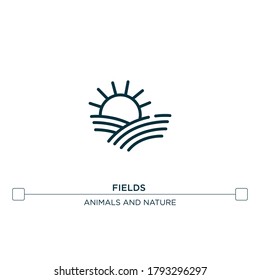 fields vector line icon. Simple element illustration. Fields outline icon from farm set concept. Can be used for web and mobile
