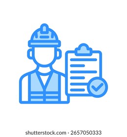 Fieldwork Icon Blue Color Vector Illustration