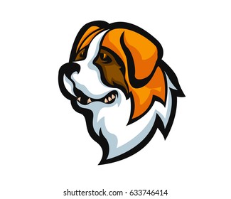 Fierce Angry Dog Character Logo - Saint Bernard