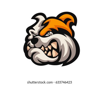 Fierce Angry Dog Character Logo - Bulldog