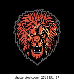 Fierce Angry Lion Head Vector