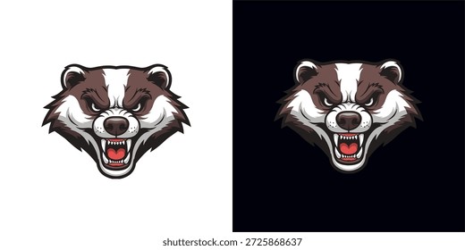 Fierce Badger Graphic Logo Design, Wild Animals, Abstract Background, Vector Art, Bold Colors, Creative Illustration