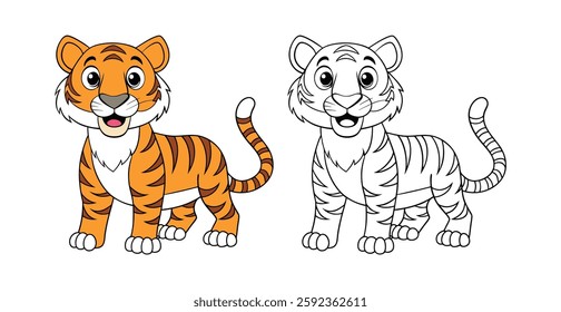 Fierce Bengal Tiger Coloring Page Design