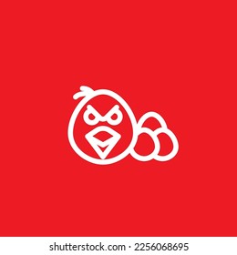 Fierce bird line icon, graphics resource template, vector illustration.