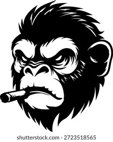 Logotipo de Fumar de Gorila Negro