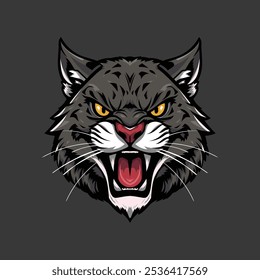 Fierce Black Panther Head Logo Emblem Vector Art