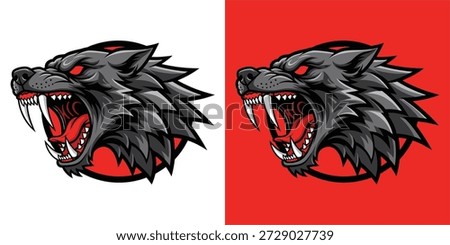 Fierce Black Wolf Emblem Graphic Design for Sports Branding and Merchandise