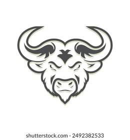 logo de fierce bull or buffalo. estilo de diseño de contorno. para una marca, empresa o industria. Plantilla de diseño de estilo