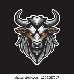 Fierce Bull Head Mascot Illustration