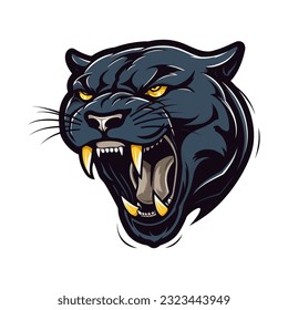 A fierce and captivating howling panther head vector clip art illustration, symbolizing strength and freedom, perfect for sports team logos and empowering designs svg
