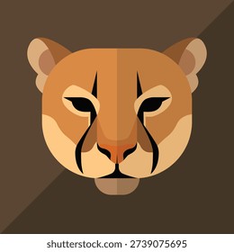 Fierce Cougar Flat Vector Avatar