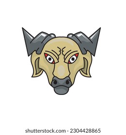 signo de plantilla de diseño del logotipo de la vaca feroz. estilo de color sólido,