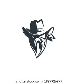 fierce cowboy illustration design logo