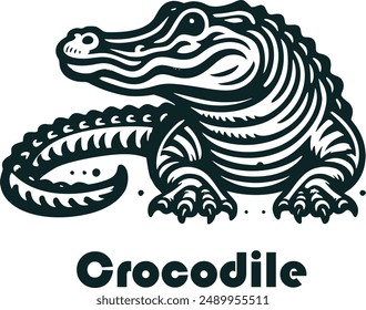 Fierce crocodile logo symbolizing strength and resilience.