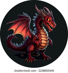 Un dragón rojo intenso y detallado