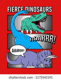 FIERCE DINOSAURS ILLUSTRATION, AND TEXT
