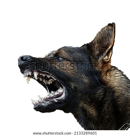 Fierce dog breed vector, black brown
