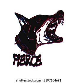 Fierce Dog Head Illustration Vector