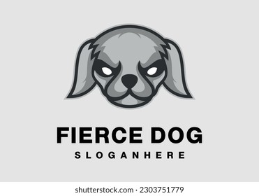 fierce dog head logo abstract monogram vector template