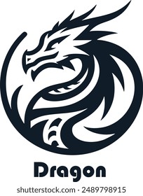 A fierce dragon logo symbolizing power, strength, and mythical legend.