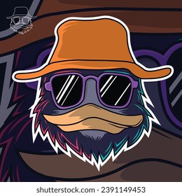 fierce duck esport logo illustration