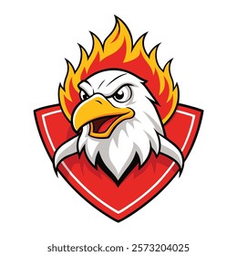 Fierce Eagle Fire Mascot Logo Ideas
