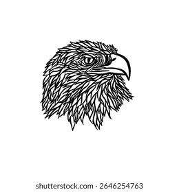 Imagem de cabeça de águia feroz. Elemento vetor para logotipo, arte de parede, poster, adesivo, tatuagem, desenho
