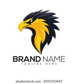Fierce Eagle Logo Design Black and Gold Brand Identity