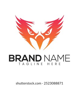 Fierce Eagle Logo Design Gradient Bird Brand Identity