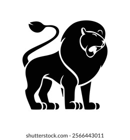 Fierce and Elegant Lion Silhouette Crafted for Impactful Designs