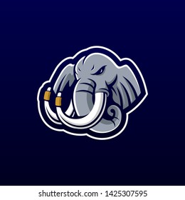 fierce elephant head logo mascot