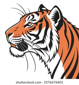 Fierce Expression: Tiger Face in Vector Art