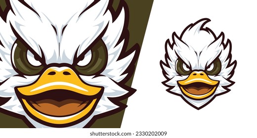 Fierce Feathered Fury: Angry Duck Mascot Logo Design for Sport, Esport Team, Badge, Emblem, and T-shirt Printing