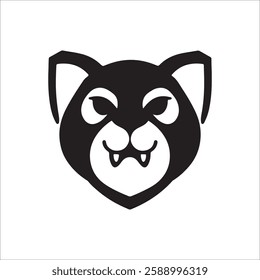 Fierce Feline: Bold Cat Emblem Design