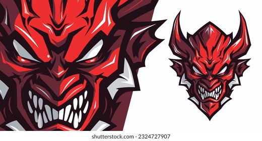 Fierce Fiery Devil Mascot: Dynamic Logo Illustration for Competitive Sports and E-Sports Teams