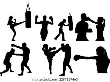 "Fierce and Focus: Boxer-Silhouette-Set für Frauen"
"Frauen in Aktion stärken: Boxing Silhouette Collection"
"Starke und auffallende Eigenschaften: Schattenset für weibliche Boxer"