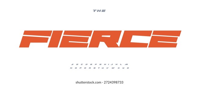 Fierce Font Logo Alfabeto Vector Letras Geométricas Amplias Tipografía Moderna, Espacio Negrita Diseño Tipográfico Título Texto, Cartel De La Carrera Titular, Tipo Símbolo Logotipo, Heavy Sans Fuentes. Tipografía de Vector