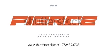 Fierce Font Logo Alphabet Vector Wide Geometric Letters Modern Typography, Bold Space Typographic Design Title Text, Race Poster Headline, Type Symbol Logotype, Heavy Sans Fonts. Vector Typeface