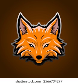 Fierce Fox Mascot Logo with Bright Orange Fur and Piercing Eyes