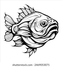 fierce freshwater fish tattoo art made not with AI