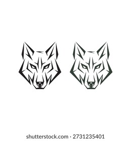 Fierce Geometric Wolf Head Logo Icon
