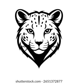 Um ícone de glifo feroz de rosto de mascote de tigre
